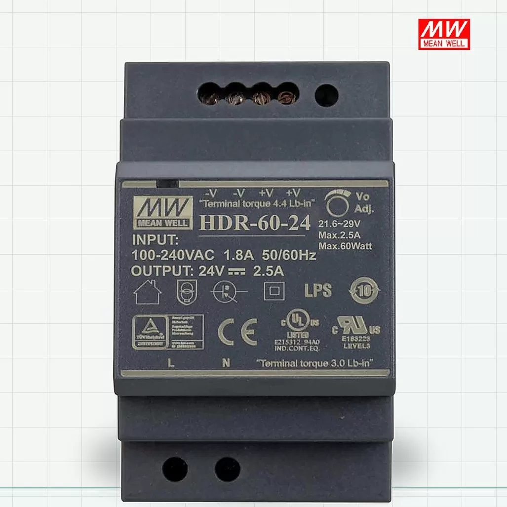 منبع تغذیه صنعتی MEAN WELL مدل HDR-60-24 - تصویر 6